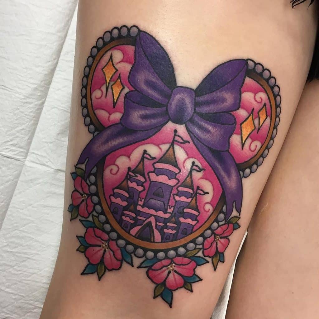 Mini Mouse and Disney Castle Tattoos