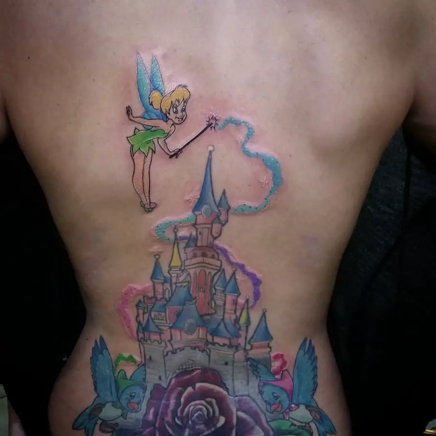 Tinkerbell and the Castle Disney Castle Tattoos