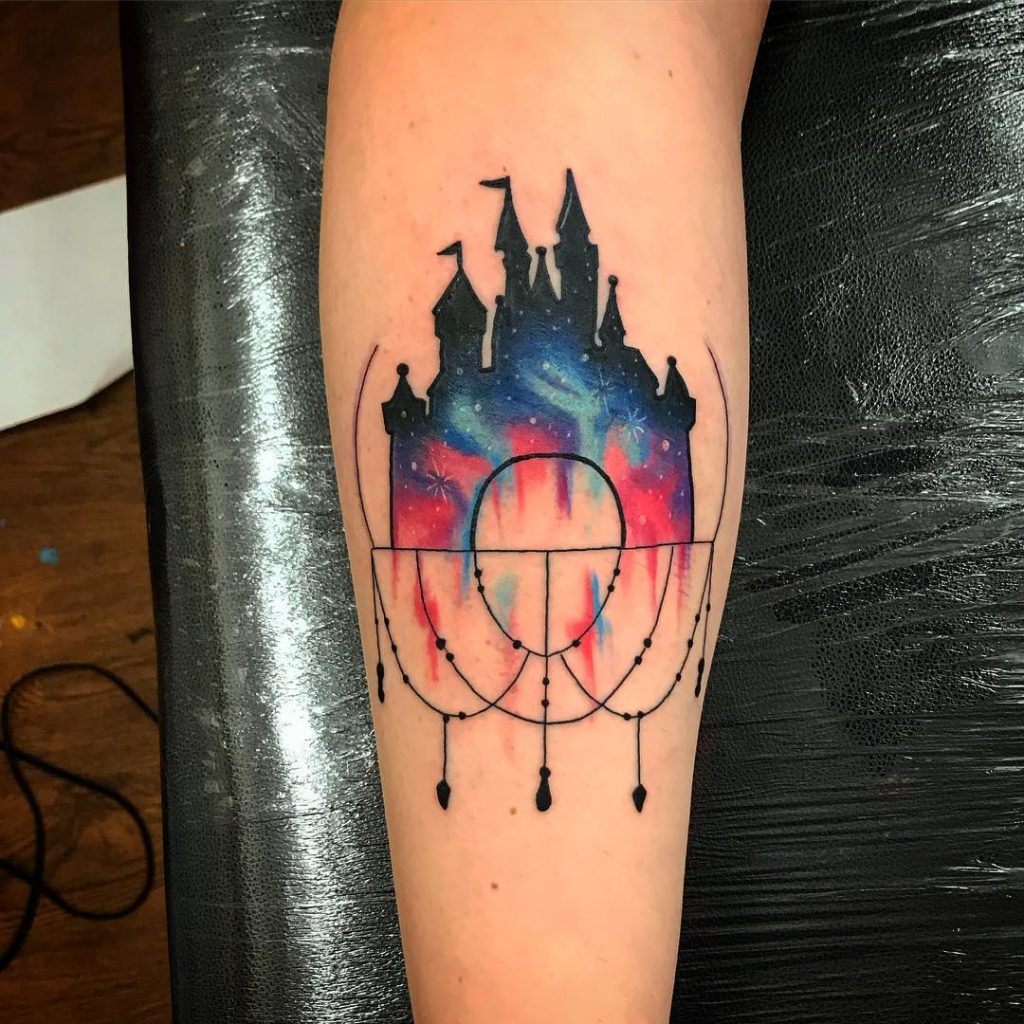 Watercolor Disney Castle Tattoos