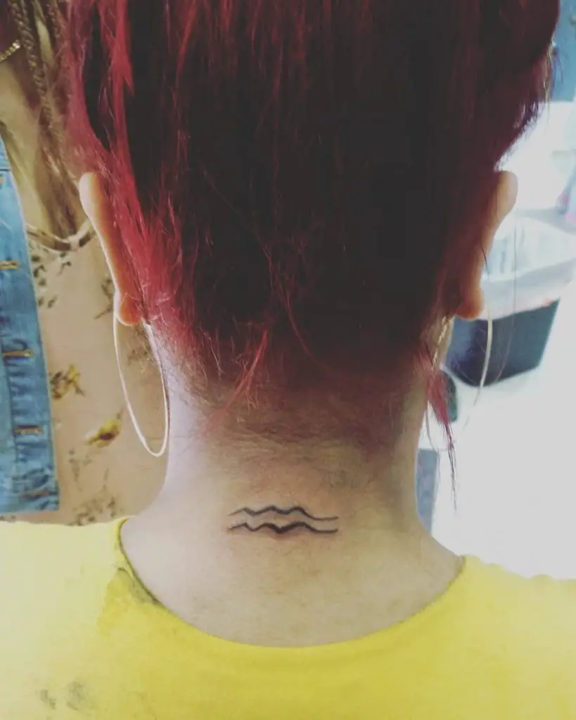 Aquarius Neck Tattoos for Women
