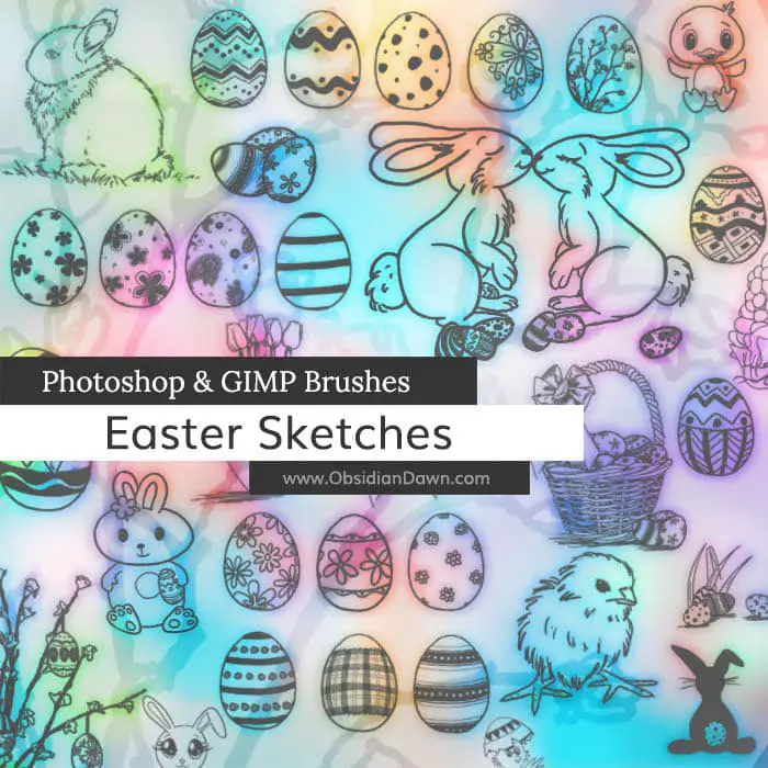 Easter Sketches Brushes free photoshop brushes