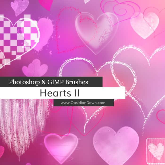 Hearts Brushes free photoshop brushes