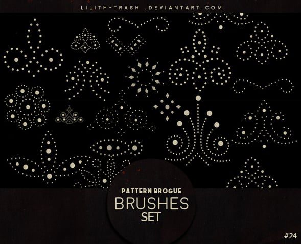 Pattern Brogue Brushes Set free photoshop brushes