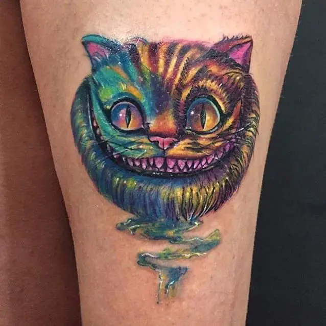 Rainbow Cat Alice in Wonderland Tattoos