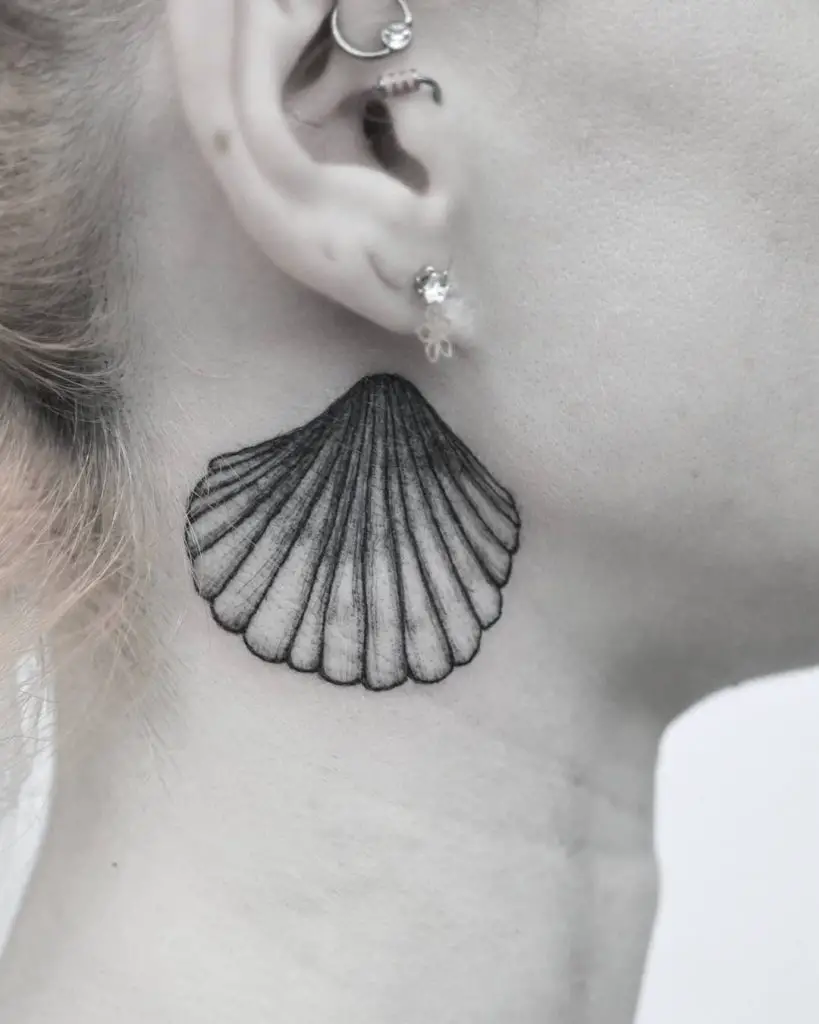 Seashell Neck Tattoos for Women